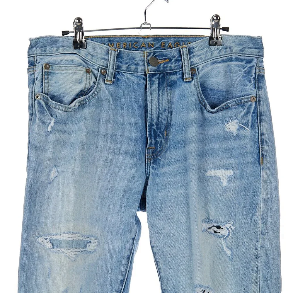American Eagle Slim Straight Distressed Jeans Men's Size 31x32 - Picture 2 of 9